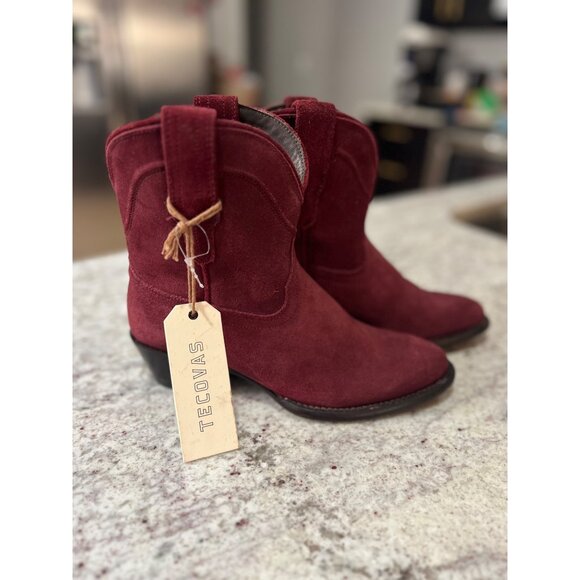 Tecovas Lucy Red Sueded Leather Bootie - NWT - Size 5.5B - Picture 2 of 6